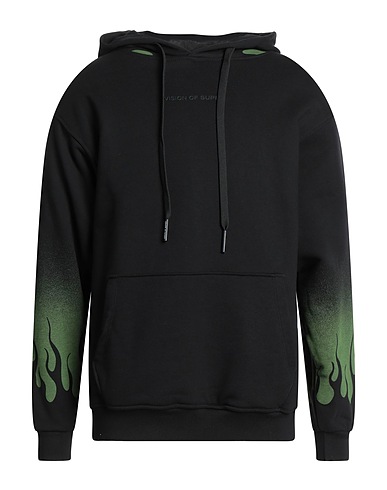 VISION OF SUPER Hooded track jacket  Black 100% Cotton