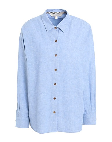 BARBOUR Solid colour shirts & blouses Light blue 70% Cotton, 30% Linen