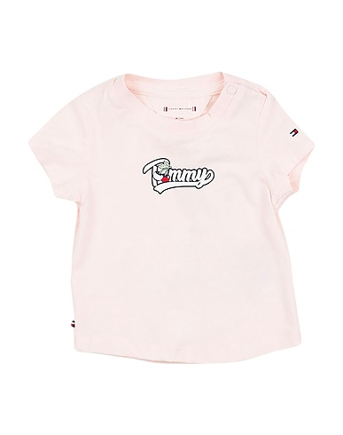 TOMMY HILFIGER T-shirt Light pink 93% Cotton, 7% Elastane