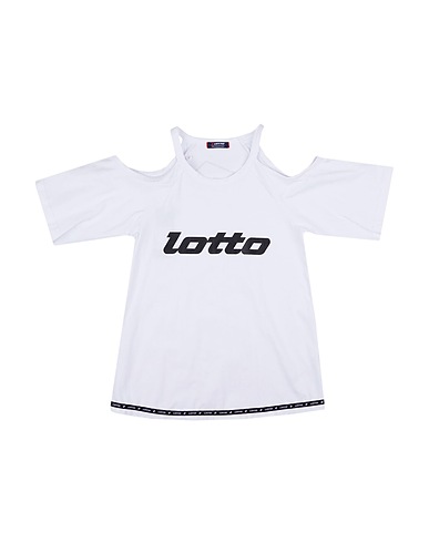 LOTTO T-shirt White 96% Cotton, 4% Elastane