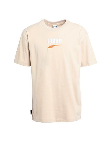 PUMA T-shirt DOWNTOWN Logo Tee
 Beige 100% Cotton
