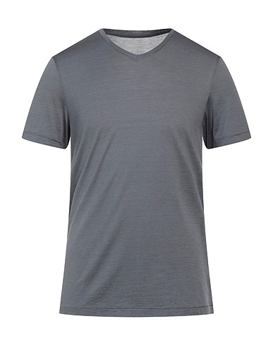 MAJESTIC FILATURES Basic T-shirt Lead 60% Silk, 40% Cotton