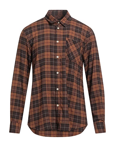 OFFICINA 36 Checked shirt Brown 67% Viscose, 33% Polyester