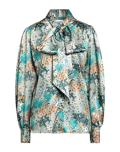 CIRCUS HOTEL Floral shirts & blouses Light green 96% Polyester, 4% Elastane