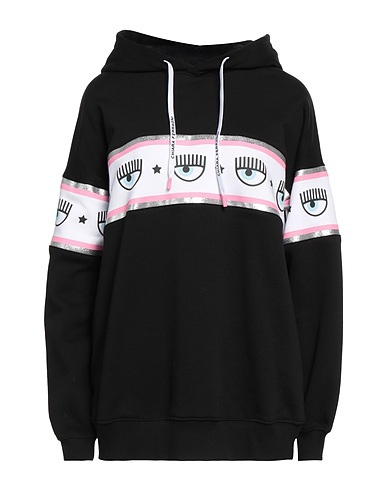 CHIARA FERRAGNI Hooded sweatshirt Black 100% Cotton