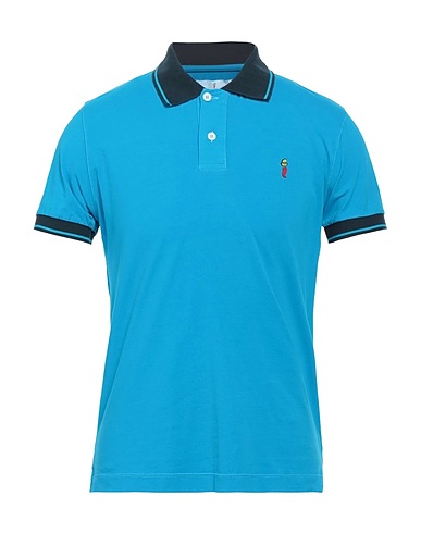 COOPERATIVA PESCATORI POSILLIPO Polo shirt Azure 94% Cotton, 6% Elastane