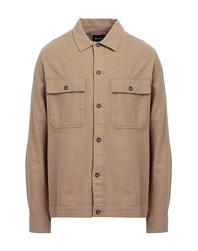 ONLY & SONS Solid color shirt Khaki 80% Cotton, 20% Linen