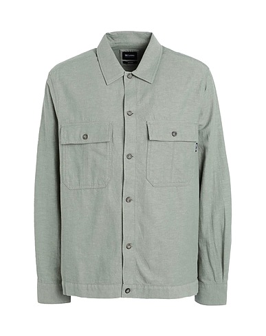 ONLY & SONS Camicia tinta unita Verde salvia 80% Cotone, 20% Lino