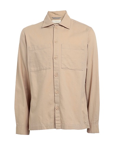 JACK & JONES Chemise de couleur unie Beige 100% Coton