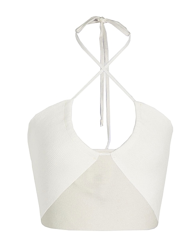 8 by YOOX Top VISCOSE BLEND TWIST STRAP KNIT TOP
BIANCO 90% Viskose, 10% Polyester