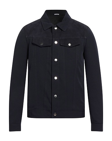 DANIELE ALESSANDRINI HOMME Jacket Midnight blue 100% Ovine leather