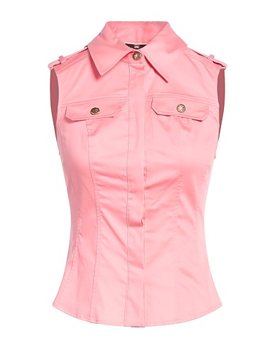 ELISABETTA FRANCHI Solid colour shirts & blouses Pink 98% Cotton, 2% Elastane