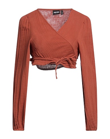 PIECES Top Brown 100% Cotton