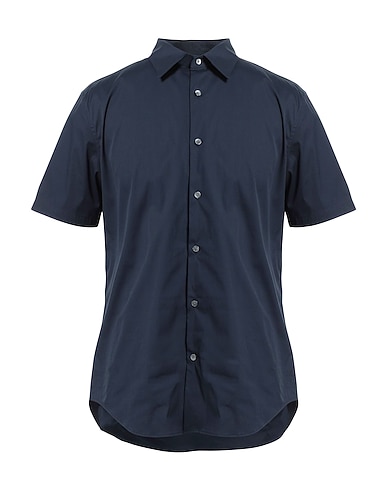 THEORY Solid colour shirt Midnight blue 78% Cotton, 18% Polyamide, 4% Elastane
