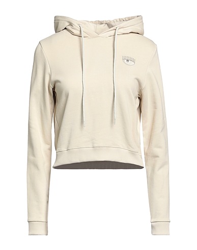 CHIARA FERRAGNI Hooded track jacket  Beige 100% Cotton