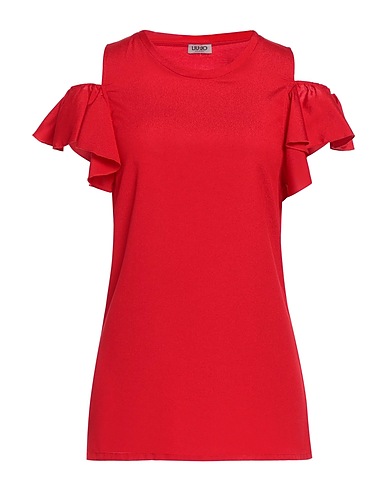 LIU •JO Top Rosso 100% Poliestere, Viscosa, Elastan