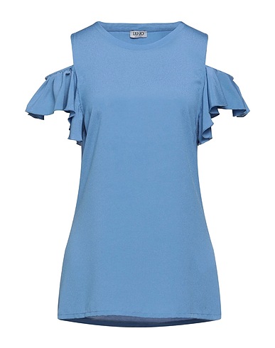 LIU •JO Top Pastel blue 100% Polyester, Viscose, Elastane
