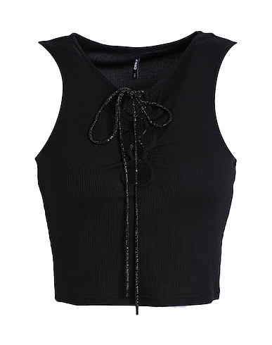 ONLY Cropped Top Schwarz 93% Polyester, 7% Elastan