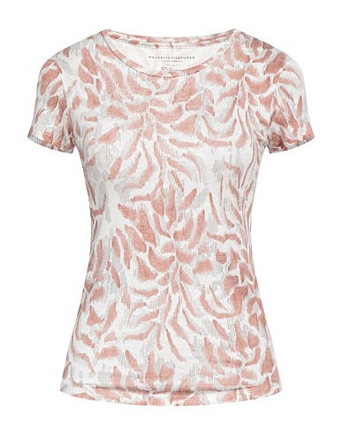 MAJESTIC FILATURES T-shirt Brown 94% Linen, 6% Elastane