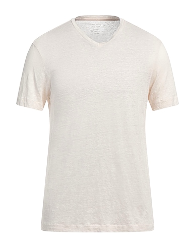 MAJESTIC FILATURES Basic T-Shirt Cream 94% Linen, 6% Elastane