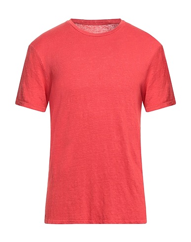 MAJESTIC FILATURES Basic T-shirt Red 96% Linen, 4% Elastane
