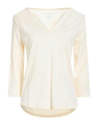MAJESTIC FILATURES Basic T-Shirt Cream 67% Lyocell, 33% Cotton