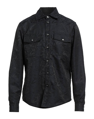 MESSAGERIE Hemd mit Muster Schwarz 60% Polyester, 20% Wolle, 20% Viskose
