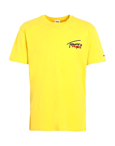TOMMY JEANS T-Shirt Gelb 100% Baumwolle