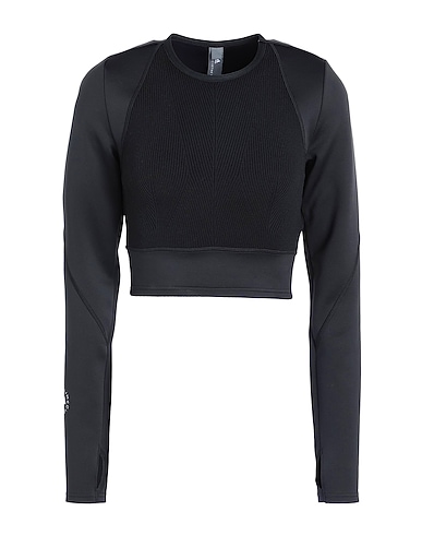ADIDAS by STELLA McCARTNEY Crop top adidas by Stella McCartney TrueStrength Flatknit Longsleeve
 Black 75% Recycled polyester, 25% Elastane