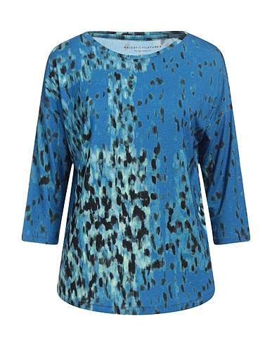MAJESTIC FILATURES Top Blu china 67% Viscosa, 28% Lino, 5% Elastan