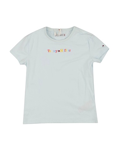 TOMMY HILFIGER T-shirt Sky blue 50% Organic cotton, 43% Cotton, 7% Elastane