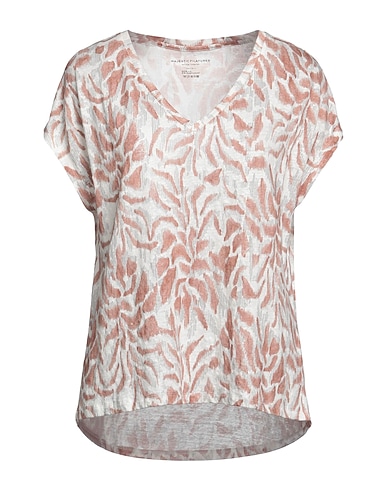 MAJESTIC FILATURES T-shirt Brown 94% Linen, 6% Elastane