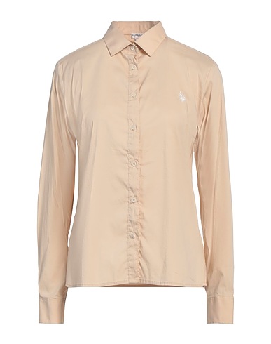 U.S.POLO ASSN. Solid colour shirts & blouses Beige 70% Cotton, 27% Nylon, 3% Elastane