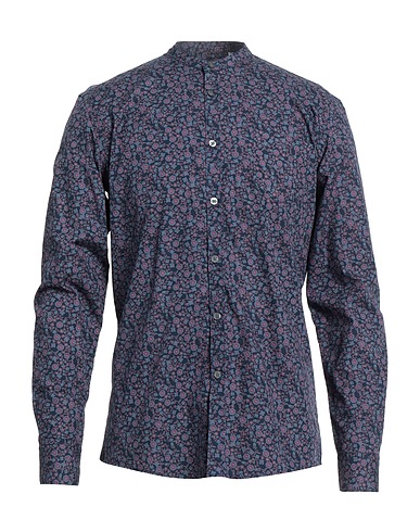 GREY DANIELE ALESSANDRINI Patterned shirt Navy blue 100% Cotton