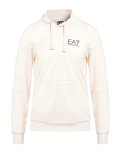 EA7 Hooded track jacket  Cream 100% Cotton, Elastane