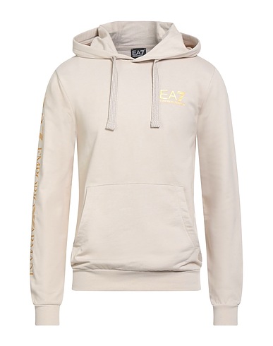 EA7 Hooded track jacket  Beige 100% Cotton, Elastane