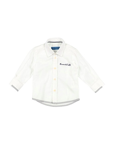 BROOKSFIELD Solid colour shirt White 97% Cotton, 3% Elastane