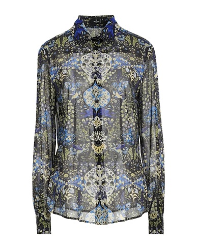 ETRO Shirts Blue 92% Silk, 8% Elastane