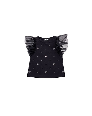 CHIARA FERRAGNI Top Nero Cotone
