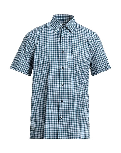 LIU •JO MAN Checked shirt Deep teal 100% Cotton