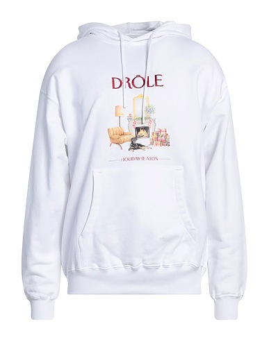 DRÔLE DE MONSIEUR Hooded track jacket  White 100% Cotton