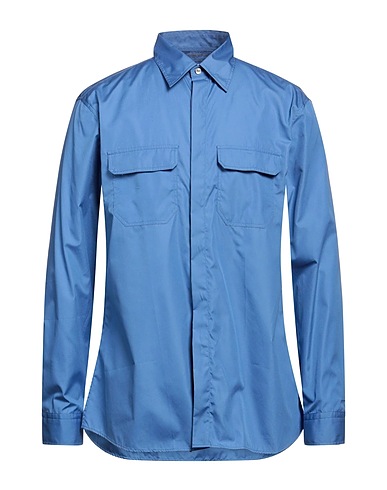 DUNHILL Camicia tinta unita Avio 100% Cotone