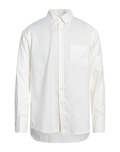 DUNHILL Solid colour shirt Off white 85% Cotton, 15% Cashmere