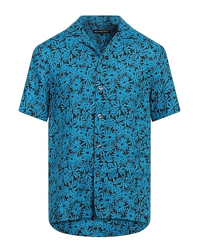 MICHAEL KORS MENS Camicia fantasia Blu china 100% Lino