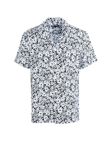 MICHAEL KORS MENS Camicia fantasia Nero 100% Lino