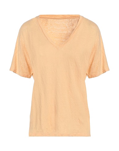 MAJESTIC FILATURES T-shirt Albicocca 94% Lino, 6% Elastan