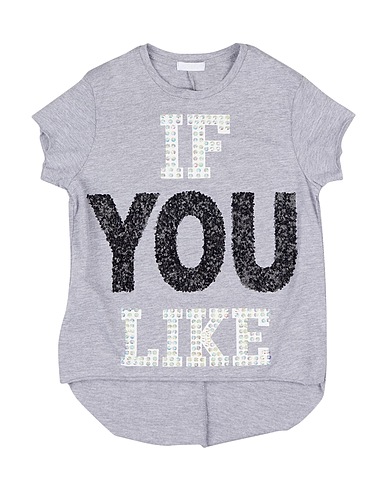 FUN & FUN T-shirt Light grey 100% Cotton