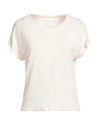 MAJESTIC FILATURES T-shirt Avorio 94% Lino, 6% Elastan