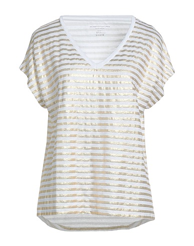 MAJESTIC FILATURES T-shirt White 94% Linen, 6% Elastane