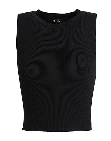 ONLY Crop top Black 65% Viscose, 35% Nylon